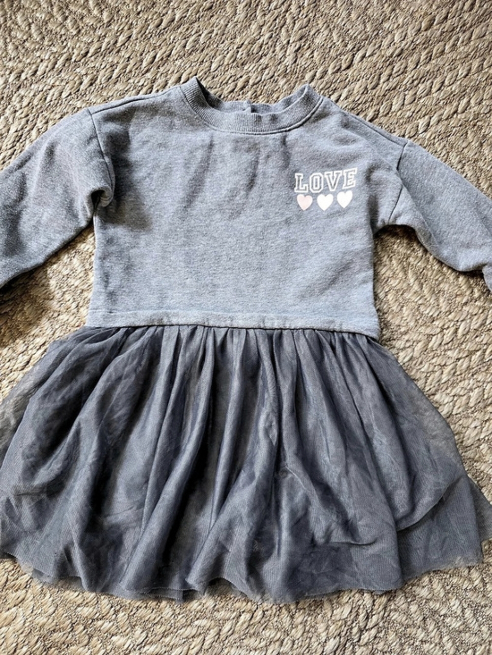 Crazy 8 Girls Size 4T Gray LOVE Tunic Lenth Shirt With Tulle Bottom